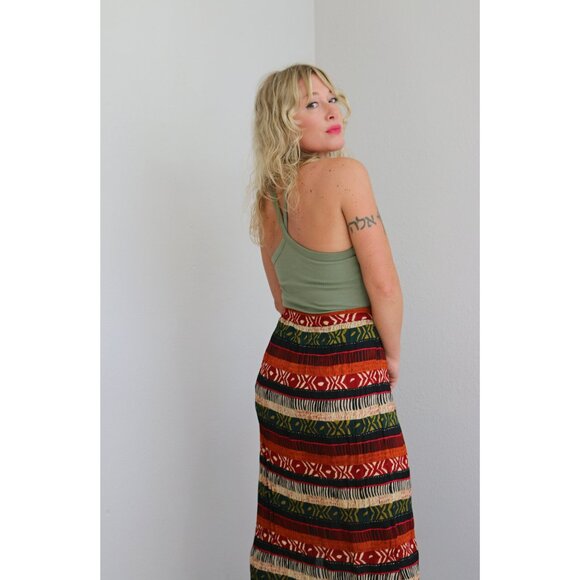 2000's, New Old Stock NWT Kloz Rayon Maxi Skirt ~ Women's Extra Large to 2XL - Picture 8 of 10